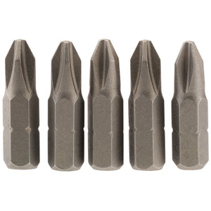 Draper 64018 Cross Slot Insert Bit, 1/4" Hex, 25mm Long, No.2 (Pack of 5)