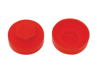 ForgeFix TFCC16PR TechFast Cover Cap Poppy Red 16mm (Pack 100)
