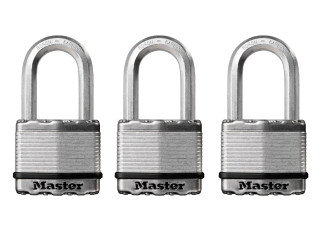 Master Lock M5EURTRILF Excell Laminated Steel 50mm Padlock - 38mm Shackle - Keyed Alike x 3
