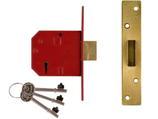Union J2134E-SC-2.50 2134E 5 Lever BS Mortice Deadlock Satin Chrome Finish 67mm 2.5in Box