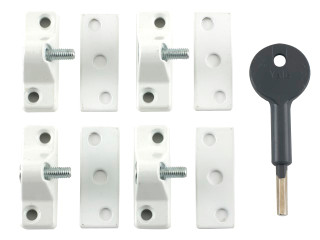 Yale Locks V-8K118-4-WE 8K118 Economy Window Lock White Finish Pack of 4 Visi