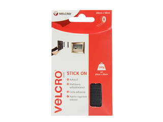 Velcro® VEL-EC60225 Stick On Tape Black 20mm x 50cm 60225