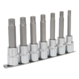 Sealey AK6235 Premier Ribe Socket Bit Set 1/2"Sq Drive 100mm 7pc
