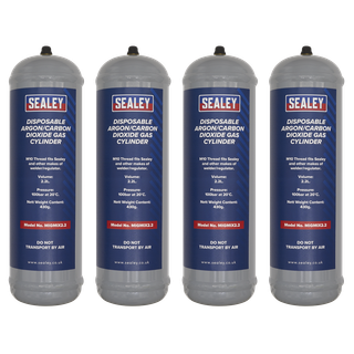Sealey MIGMIX2.24 Disposable Argon/Carbon Dioxide Gas Cylinder 430g, 2.2L - Pack of 4