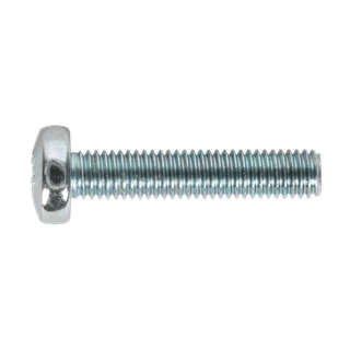 Sealey MSP525 Zinc Plated Pan Head Pozi Machine Screw M5 x 25mm, DIN 7985Z - Pack of 50