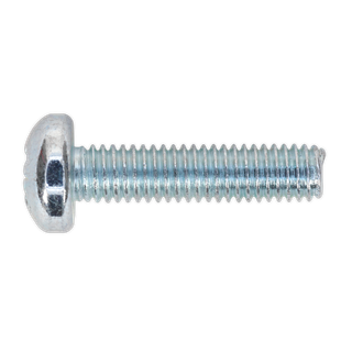 Sealey MSP625 Zinc Plated Pan Head Pozi Machine Screw M6 x 25mm, DIN 7985Z - Pack of 50