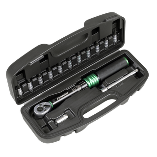 Sealey STW911B Premier Black Torque Wrench Set 1/4"Sq Drive 5-25Nm 14pc