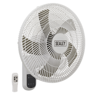 Sealey SWF16WR 16" Wall Fan with Remote Control 3-Speed 230V