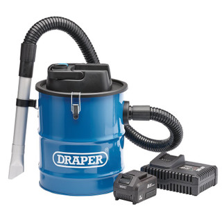 Draper D20 95170 20V Ash Vacuum Cleaner, 1 x 3.0Ah Battery, 1 x Fast Charger