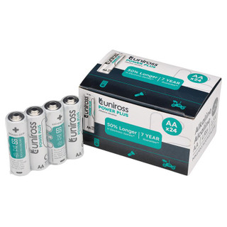 Uniross UPPAABX24 LR6 AA Power Plus Alkaline Batteries (Pack of 24)