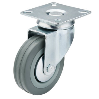 Draper 65473 Swivel Plate Fixing Rubber Castor, 75mm Diameter, S.W.L. 70kg
