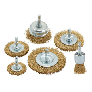Draper 07436 Brassed Steel Crimped Wire Brush Set (6 Piece)