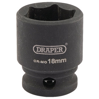 Draper 06878 HI-TORQ 6 Point Impact Socket, 3/8" Sq. Dr., 18mm