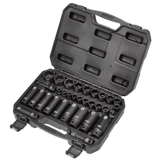 Draper 83098 HI-TORQ Impact Socket Set, 3/8" & 1/2" Sq. Dr. (32 Piece)