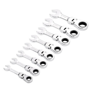 Draper 27982 HI-TORQ® Metric Stubby Flexible Head Ratchet Combination Spanner Set, 10 - 19mm (8 Piece)