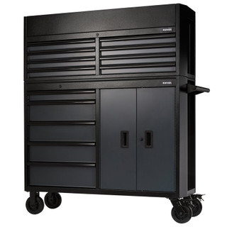 Draper 24256 BUNKER 13 Drawer Combined Roller Cabinet and Tool Chest, 52", Grey