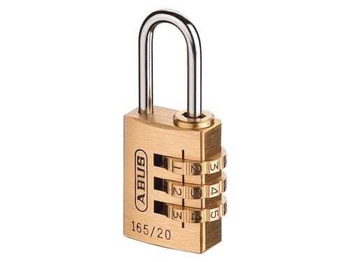 ABUS Mechanical 32161 165/20 20mm Solid Brass Body Combination Padlock (3-Digit) Carded - ABU16520C