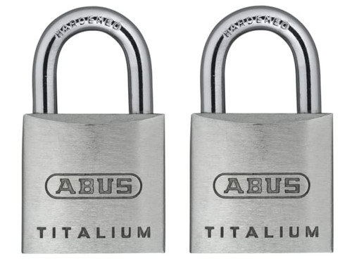 ABUS Mechanical 56373 64TI/20mm TITALIUM™ Padlock Carded Twin Pack - ABU64TI20TC