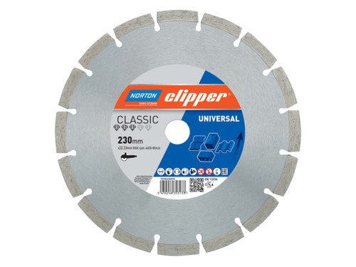 Norton Clipper 70184626810 Classic Universal Blue Diamond Blade 230 x 22.23mm - CLI626810