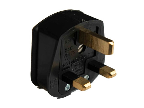 Dencon 6283BNB 3 Pin Rubber Plug 13A Black - DCN6283BNB