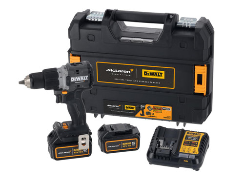 DeWALT Power Tools DCD85MP2T-GB DCD85MP2T McLaren F1 XR Brushless Combi 18V 2 x 5.0Ah Li-ion - DEWDCD85MP2T