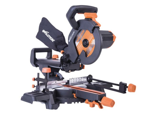 Evolution 048-0002A R210SMS+ Pro Multi-Material Sliding Mitre Saw 210mm 1500W 110V - EVLR210SMSL