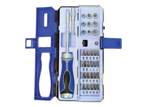 Faithfull FAISDSET33R Ratchet Screwdriver & Socket Set, 33 Piece - FAISDSET33R