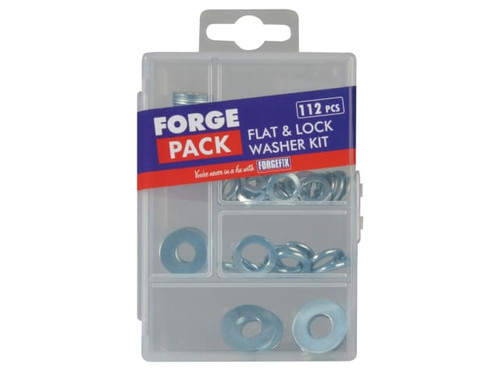 ForgeFix FPWASHSET Flat & Lock Washer Kit, 112 Piece - FORFPWASSET