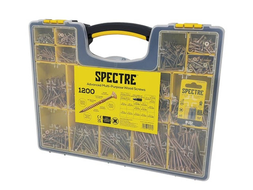 ForgeFix OPSPE1200Y Spectre™ Wood Screw Site Organiser 1200 Piece - FOROPSP1200Y