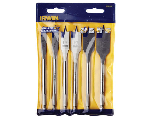 IRWIN® 10502826 Blue Groove 4X Flat Bit Set, 6 Piece - IRW10502826 - main image