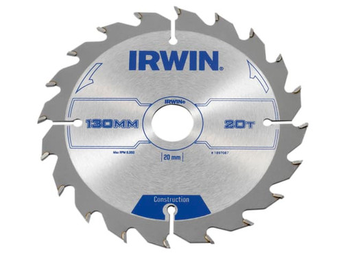 IRWIN® 1897087 Construction Circular Saw Blade 130 x 20mm x 20T ATB - IRW1897087