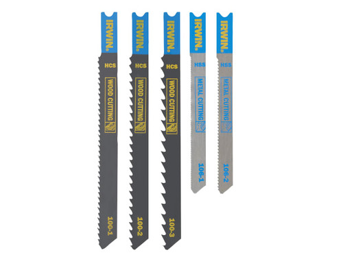 IRWIN® IW1014502 HCS/HSS U-Shank Jigsaw Blade Set, 5 Piece - IRWIW1014502