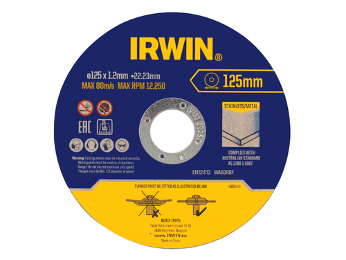 IRWIN® IW8082106 Metal Cutting Disc 125 x 1.2 x 22.2mm Tin of 10 - IRWIW8082106