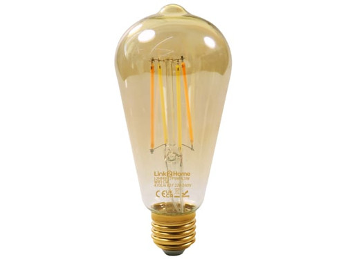 Link2Home L2HFEE27P5W Wi-Fi LED ES (E27) Pear Filament Dimmable Bulb, White 470 lm 4.5W - LTHFEE27P5W