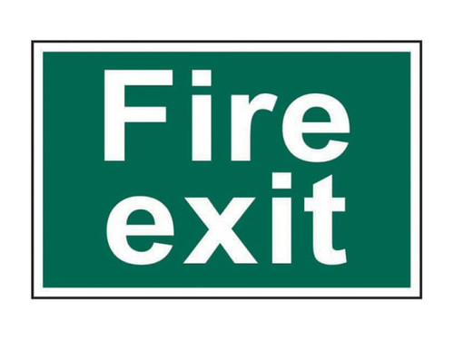 Scan 1502 Fire Exit Text Only - PVC Sign 300 x 200mm - SCA1502