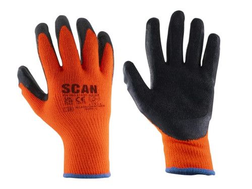 Scan Thermal Latex Coated Gloves - M (Size 8) (Pack 5) - SCAGLOKSTH5M
