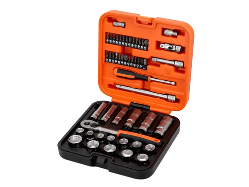 Bahco S51MC3H 3/8in Drive Standard and Deep Socket & 1/4in Bit Set, 51 Piece