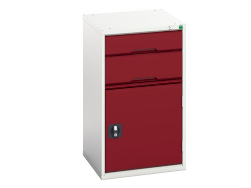 Bott 16925037.24 Verso 2 Drawer + Cupboard 900 x 525mm Crimson Red