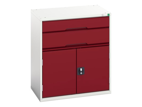 Bott 16925137.24 Verso 2 Drawer + Cupboard 900 x 800mm Crimson Red