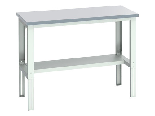 Bott 41003657.16V Cubio Adjustable Bench with Half Shelf, Laminate Top 1500 x 750mm