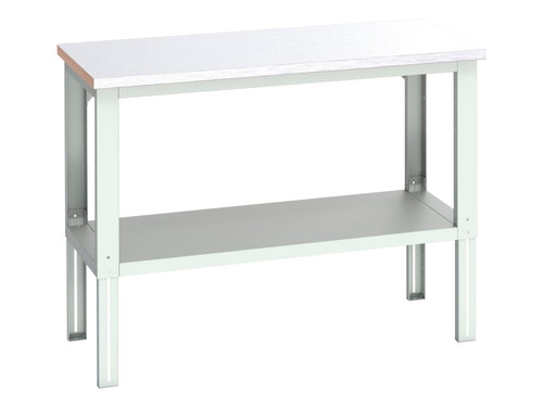 Bott 41003675.16V Cubio Adjustable Bench with Shelf, Steel Clad Top 1500 x 750mm