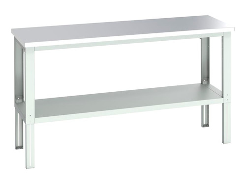 Bott 41003680.16V Cubio Adjustable Bench with Shelf, Stainless Steel Clad Top 2000 x 750mm