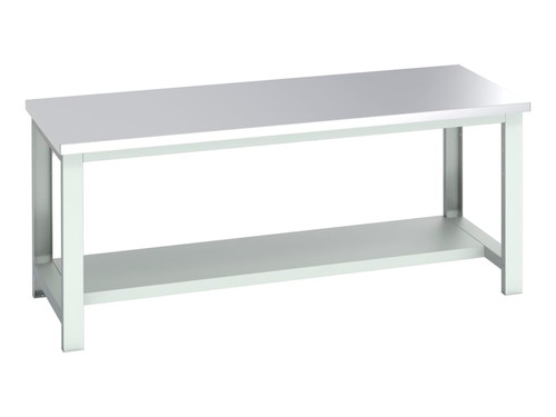 Bott 41004176.16V Cubio Bench with Half Shelf, Stainless Steel Clad Top 2000 x 900mm