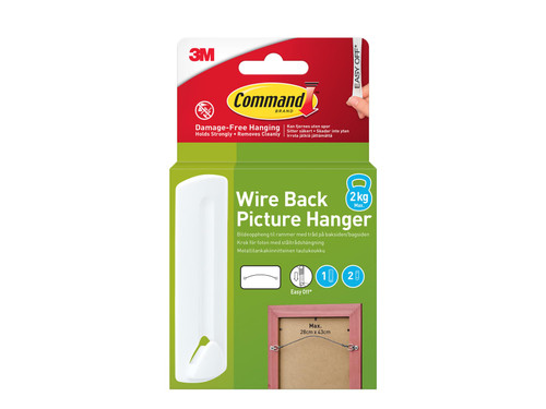 Command™ 7100337033 Wire Back Picture Hanger (1 Hook + 2 Strips)