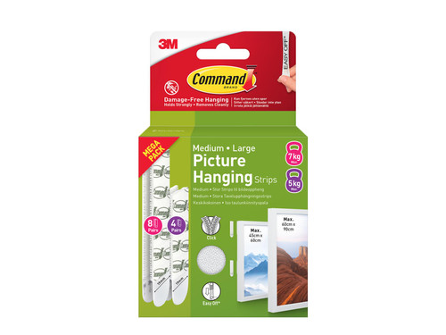 Command™ 7100336379 Picture Hanging Strips Medium and Large, Value Pack