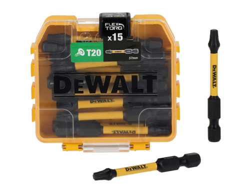 DEWALT Power Tools DT70915T-QZ DT70915T FlexTORQ Bits T20 x 57mm (Tic Tac of 15)