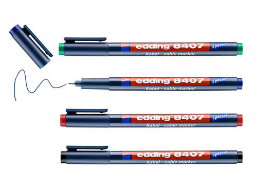 edding 4-8407-4 8407/4 S Cable Marker Set, 4 Piece