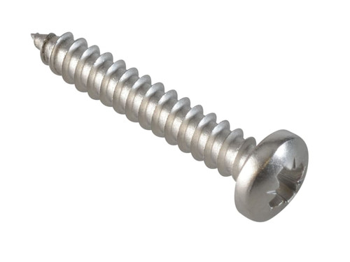 ForgeFix FPSTPP18SS Self-Tapping Screw Pozi Compatible Pan Head SS 1in x 8 ForgePack 25