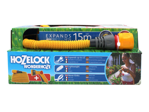 Hozelock 100-101-259 Wonderhoze 15m + Multi Spray Gun 100-101-259