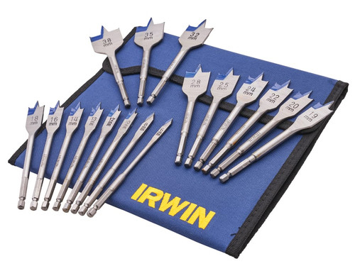 IRWIN® IW4041002 Blue Groove 4X Flat Bit Set, 17 Piece